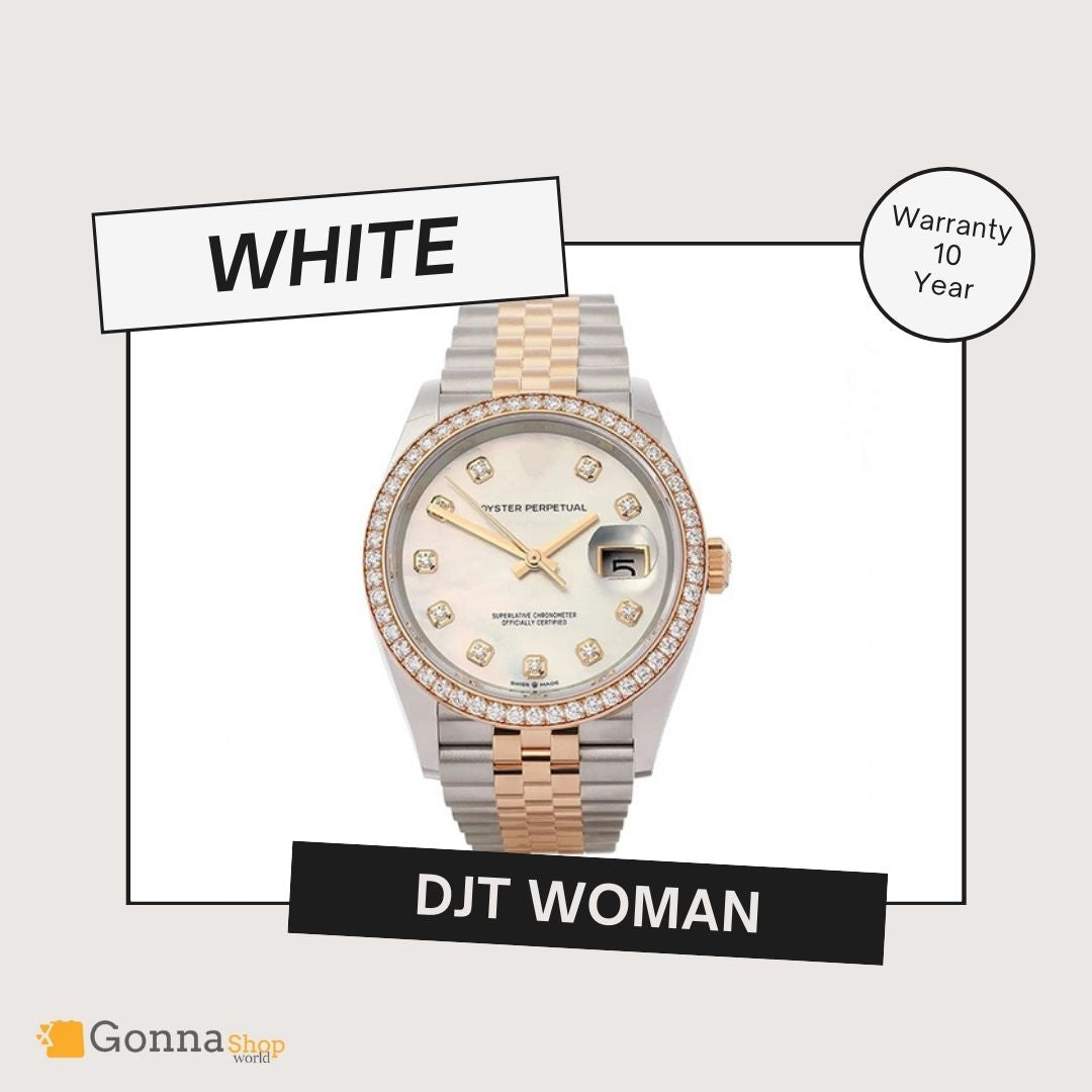 Luxury Watch DJT Half Gold White Dimo 36 For Woman 18k Plated