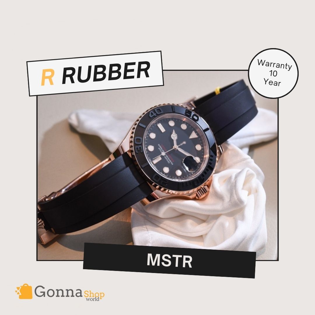Luxury Watch Mstr Rose Gold 18k Plated Rubber