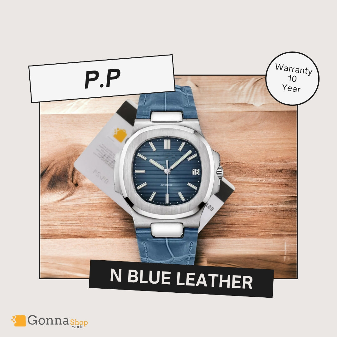 Luxury Watch P.p Naut Blue Leather