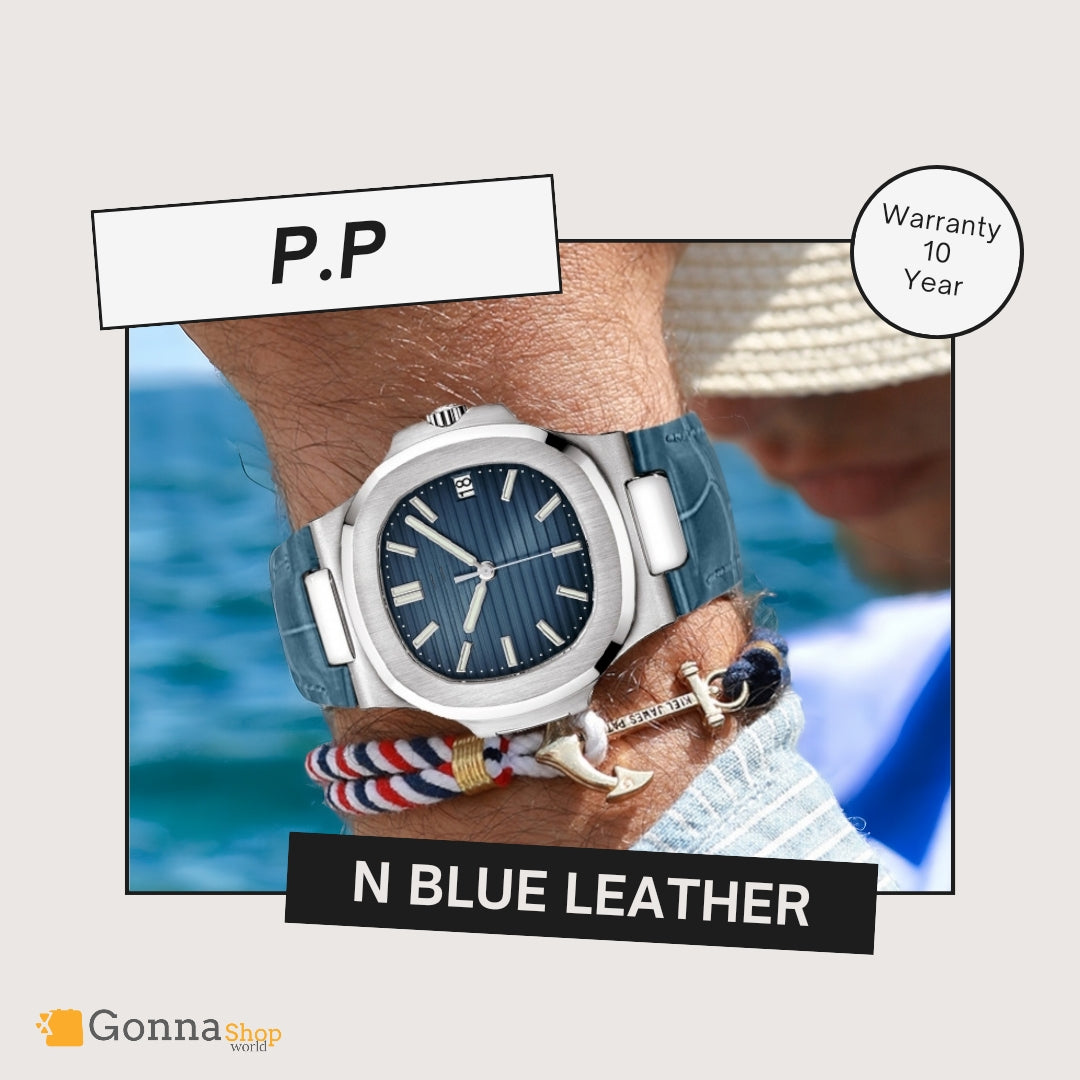 Luxury Watch P.p Naut Blue Leather