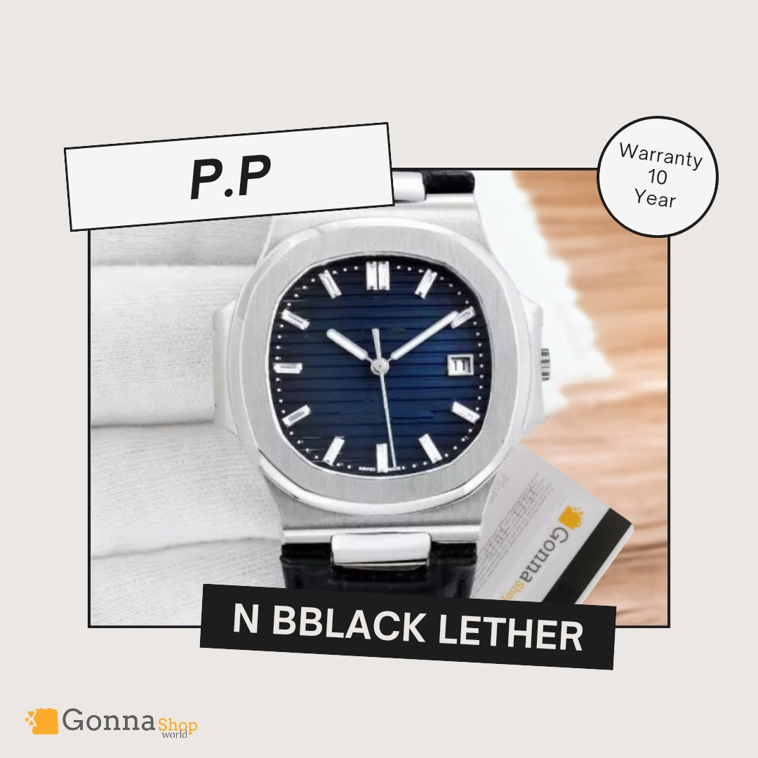 Luxury Watch P.p Naut BBlack Leather