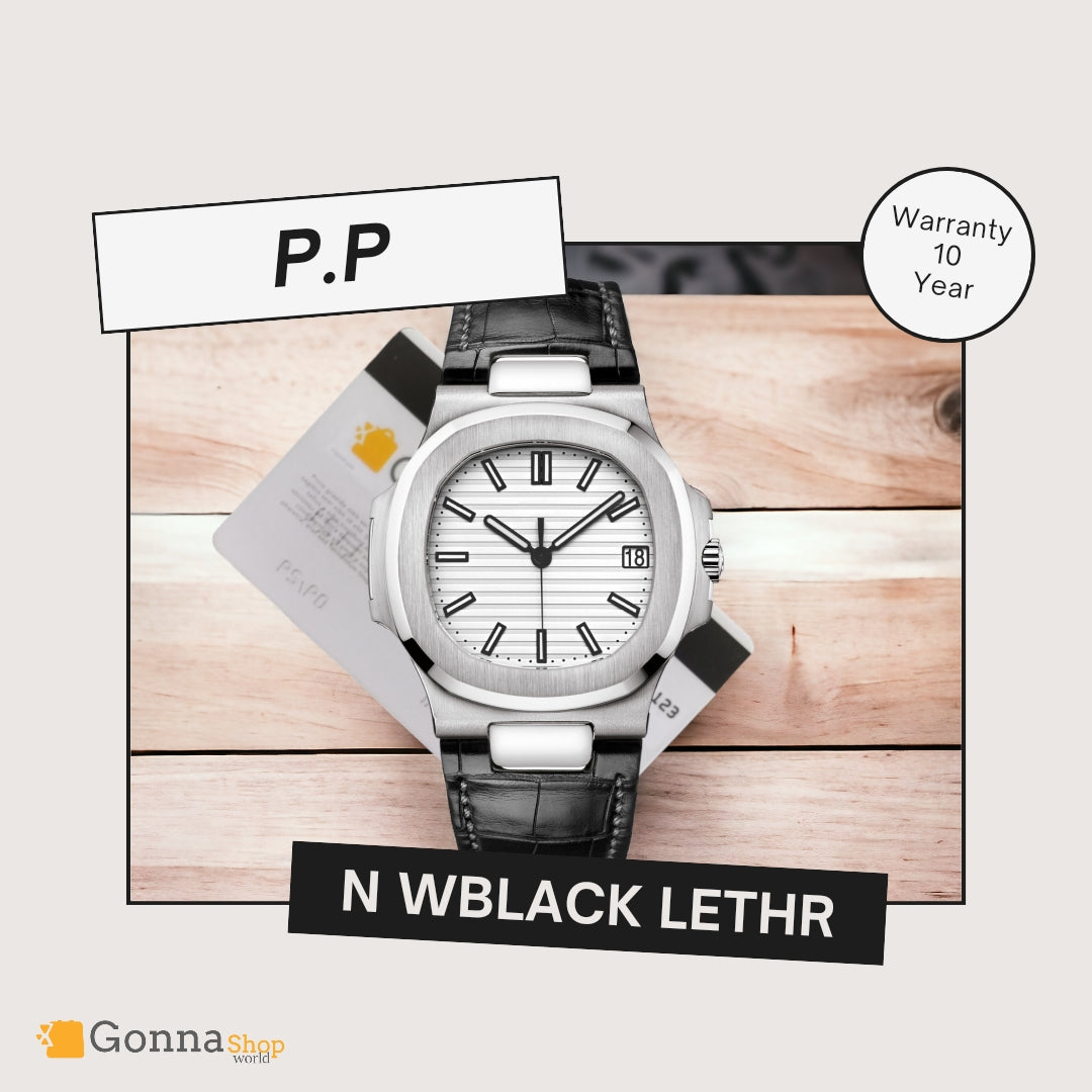 Luxury Watch P.p Naut WBlack Leather