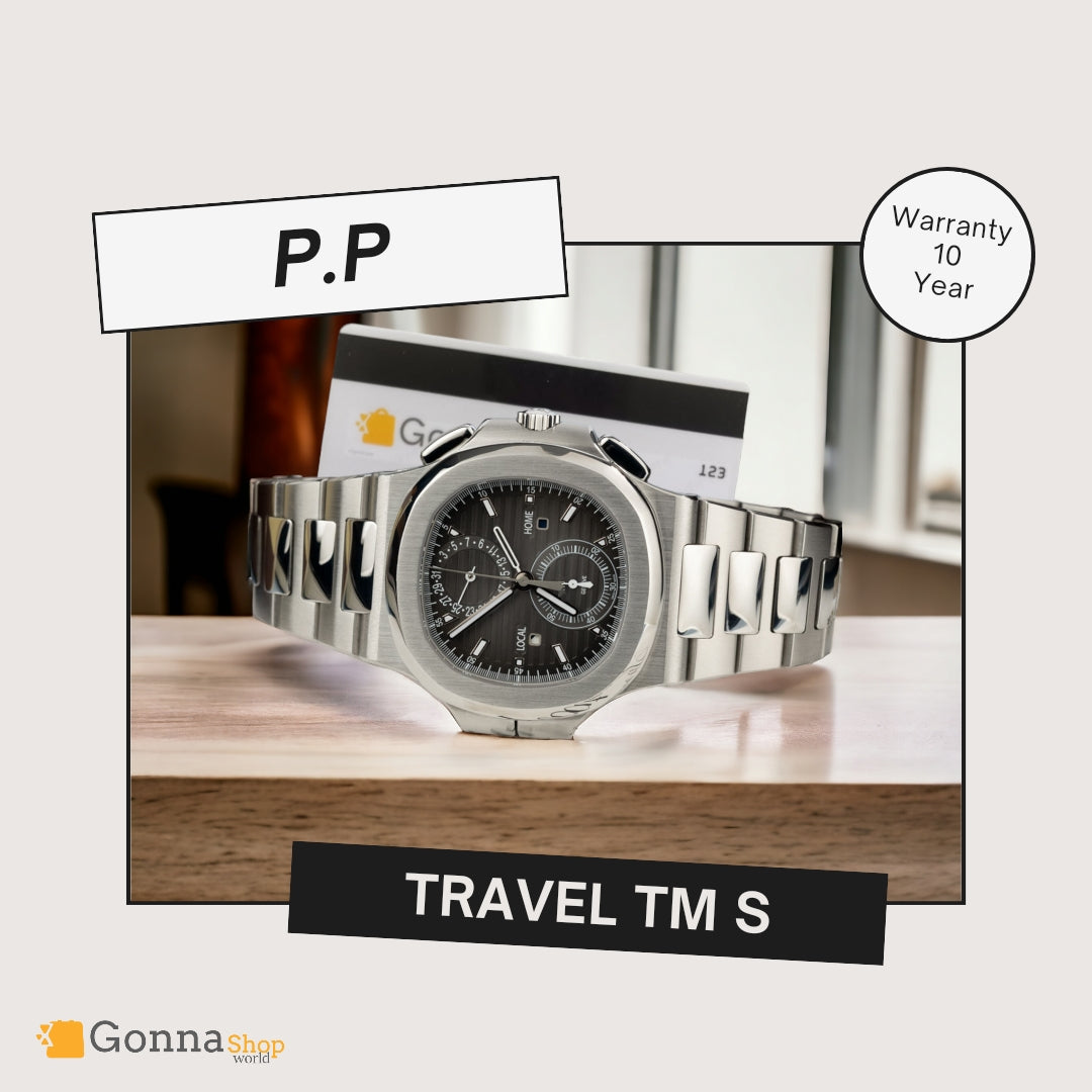 ساعة فاخرة P.p السفر TM الفضة