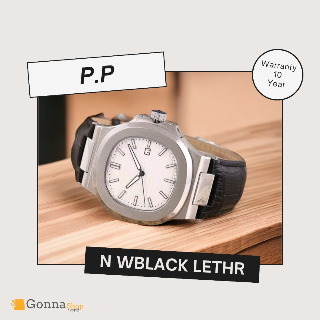Luxury Watch P.p Naut WBlack Leather