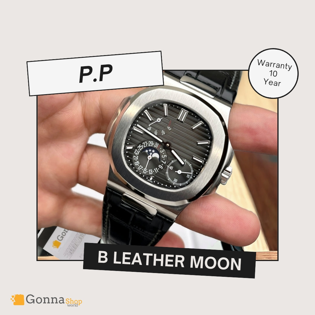 Luxury Watch P.p Moon Black leather