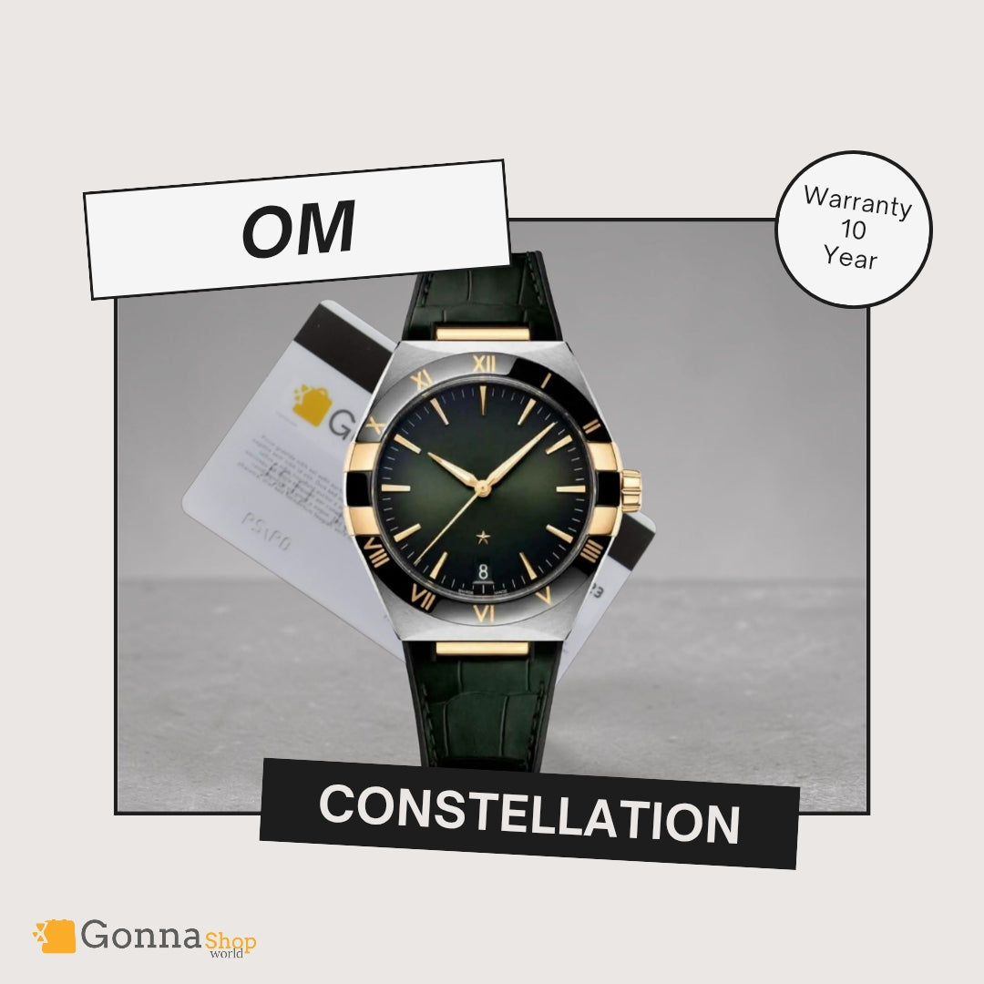 Luxury Watch OM Constellation Green Leather