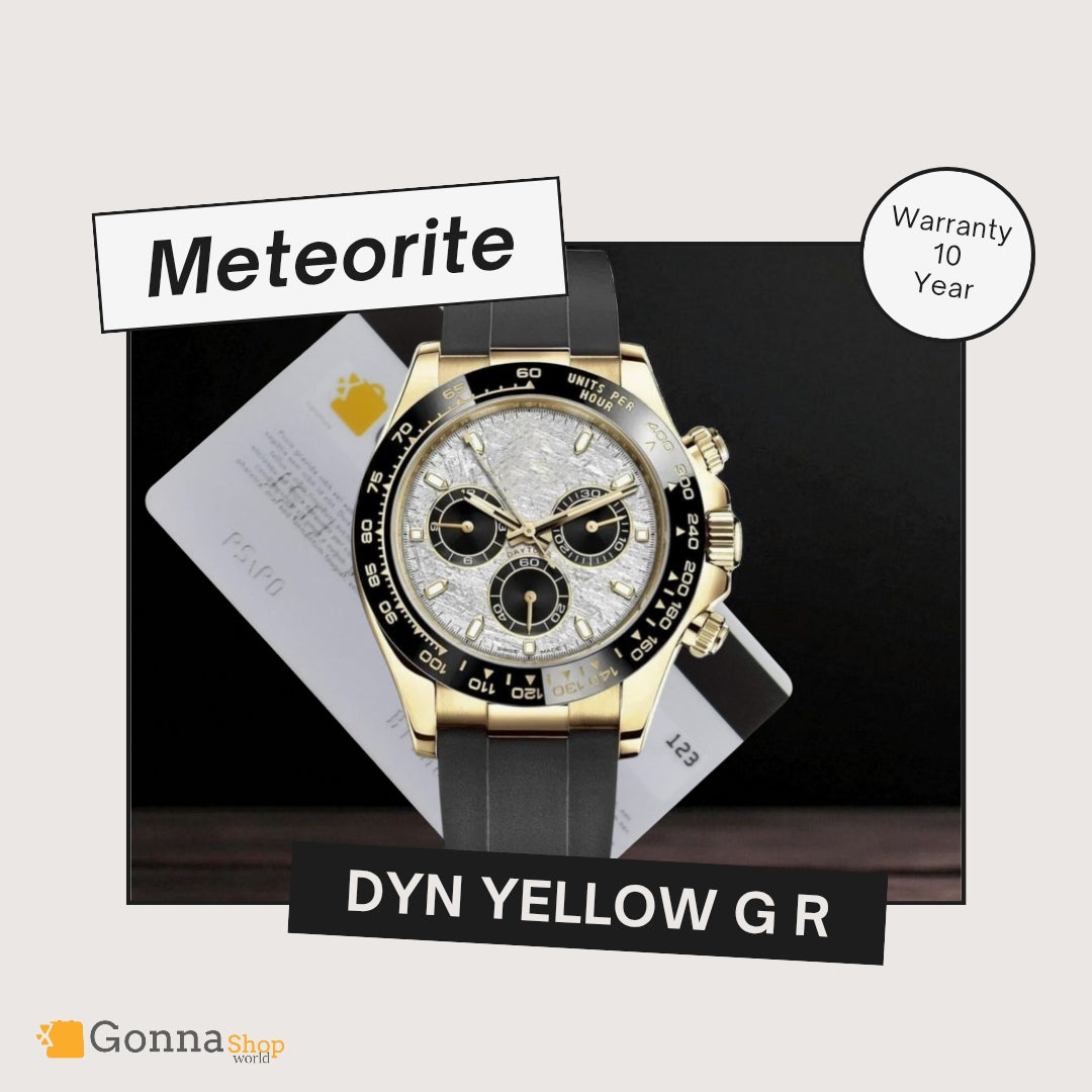 Luxury Watch DYN Meteorite Rubber Gold Plated 18k