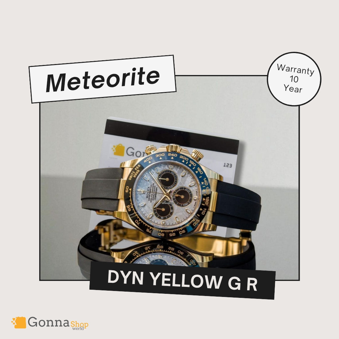 Luxury Watch DYN Meteorite Rubber Gold Plated 18k