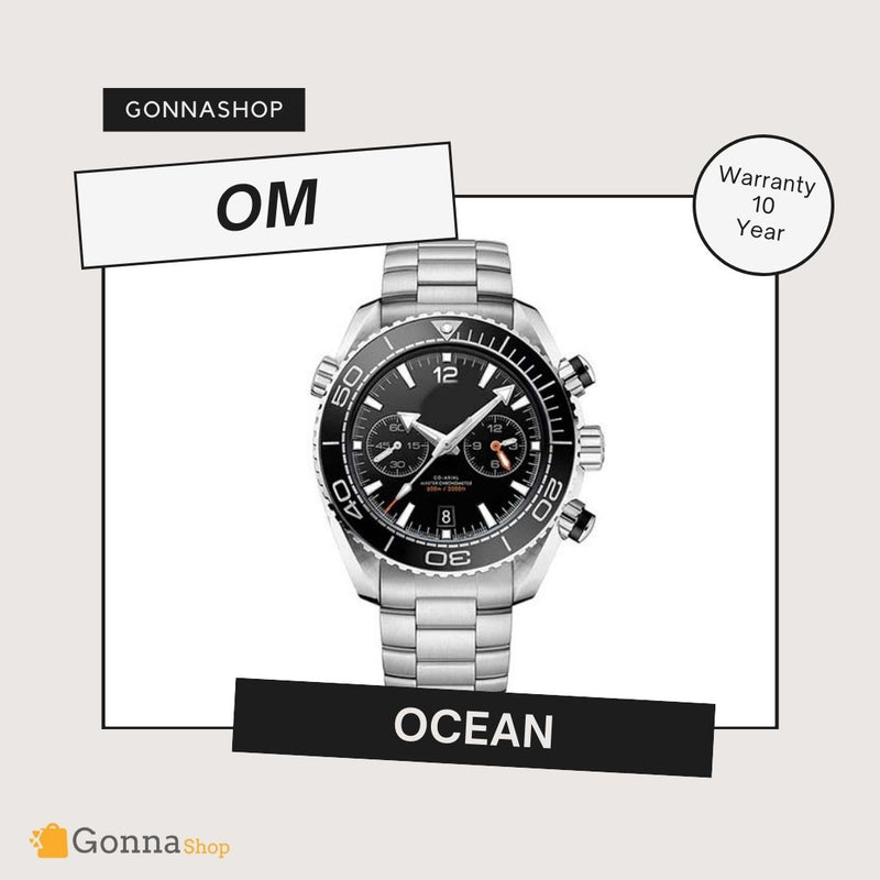 Luxury Watch OM Ocean Black Silver