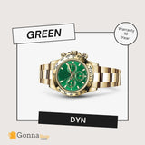 Luxury Watch DYN Green All gold 18k Plated