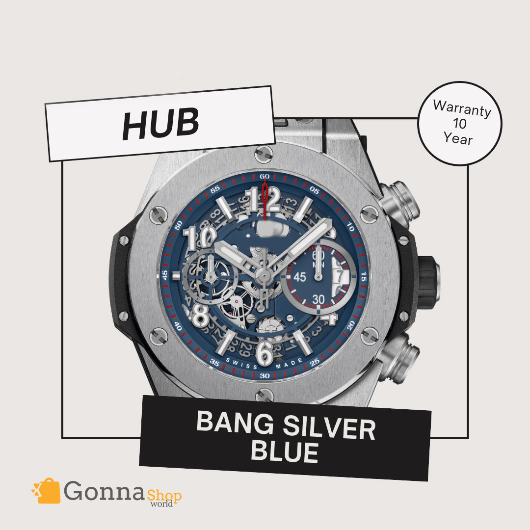 Luxury Watch HUB Unico Silver Blue