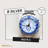 Luxury Watch Mstr II Silver Blue